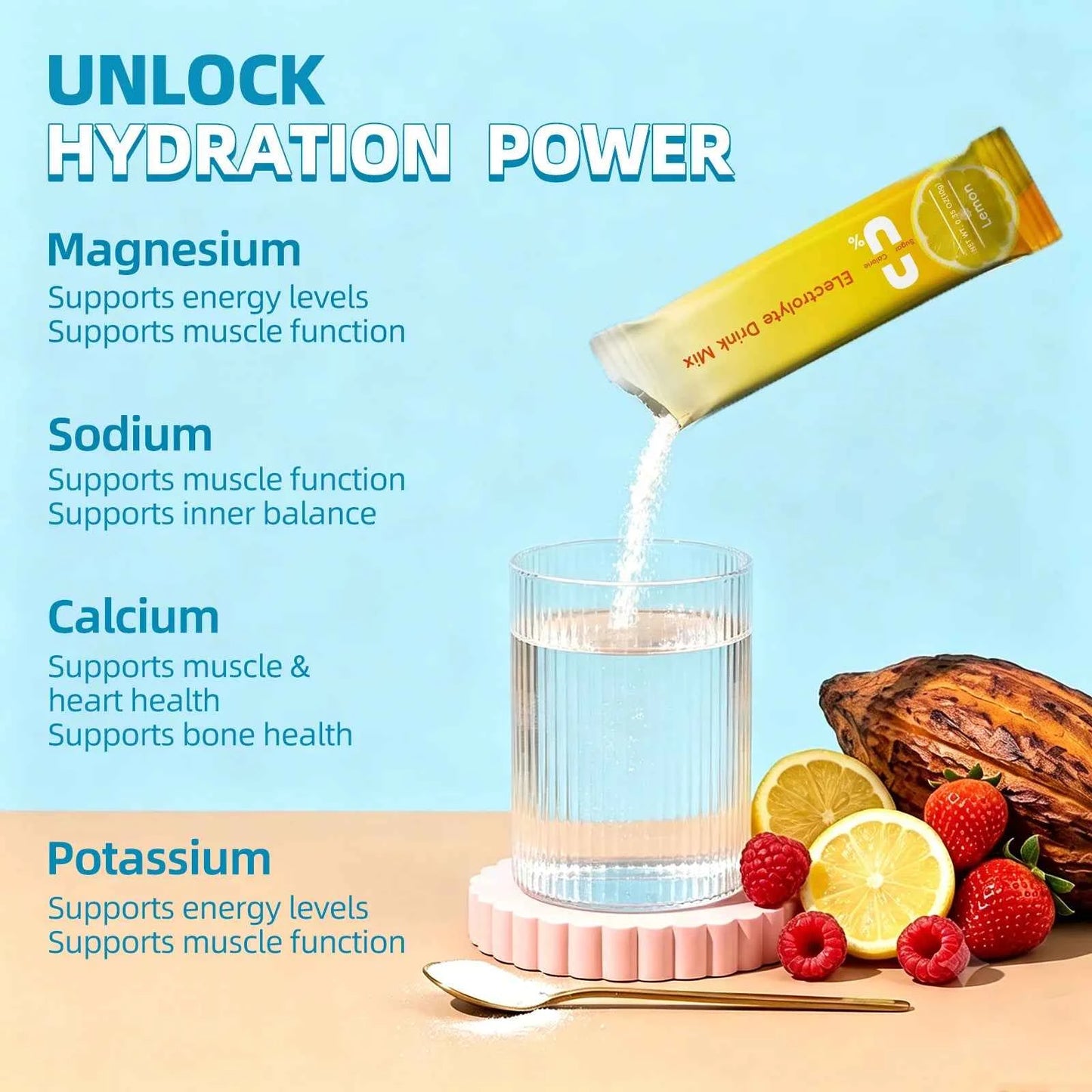 Electrolyte Powder Sugar Free & 0 Calories Mixture