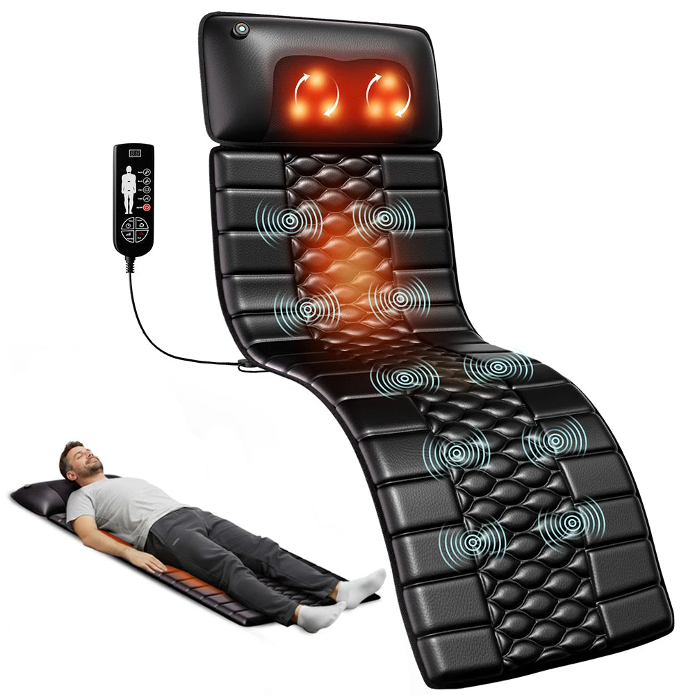 Shiatsu Full Body Massage Mat with Heat, Detachable Massager Pad