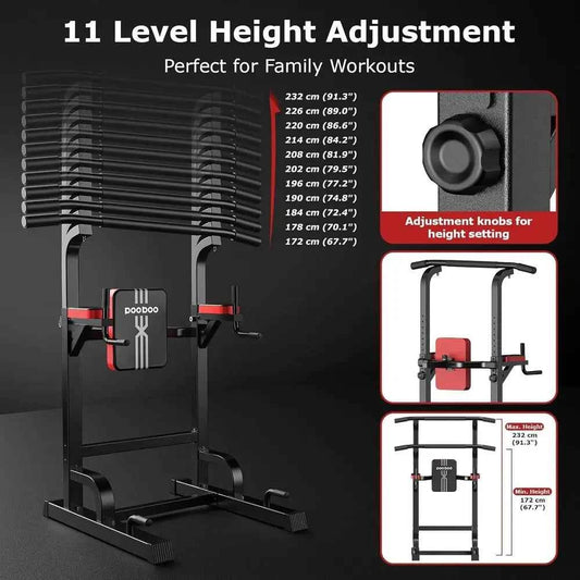 Multi-Functional Adjustable Home Gym Pull-Up Bar with Elastic Resistance Bands