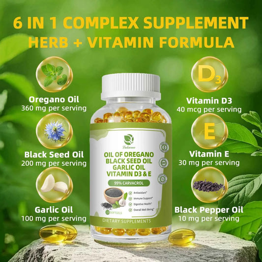 LUKAREE Oregano Oil Capsules with Black Seed Oil