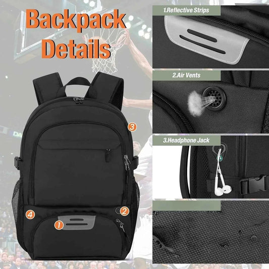 Large Capacity Backpack Equipment Bag With Ball And Shoe Compartment