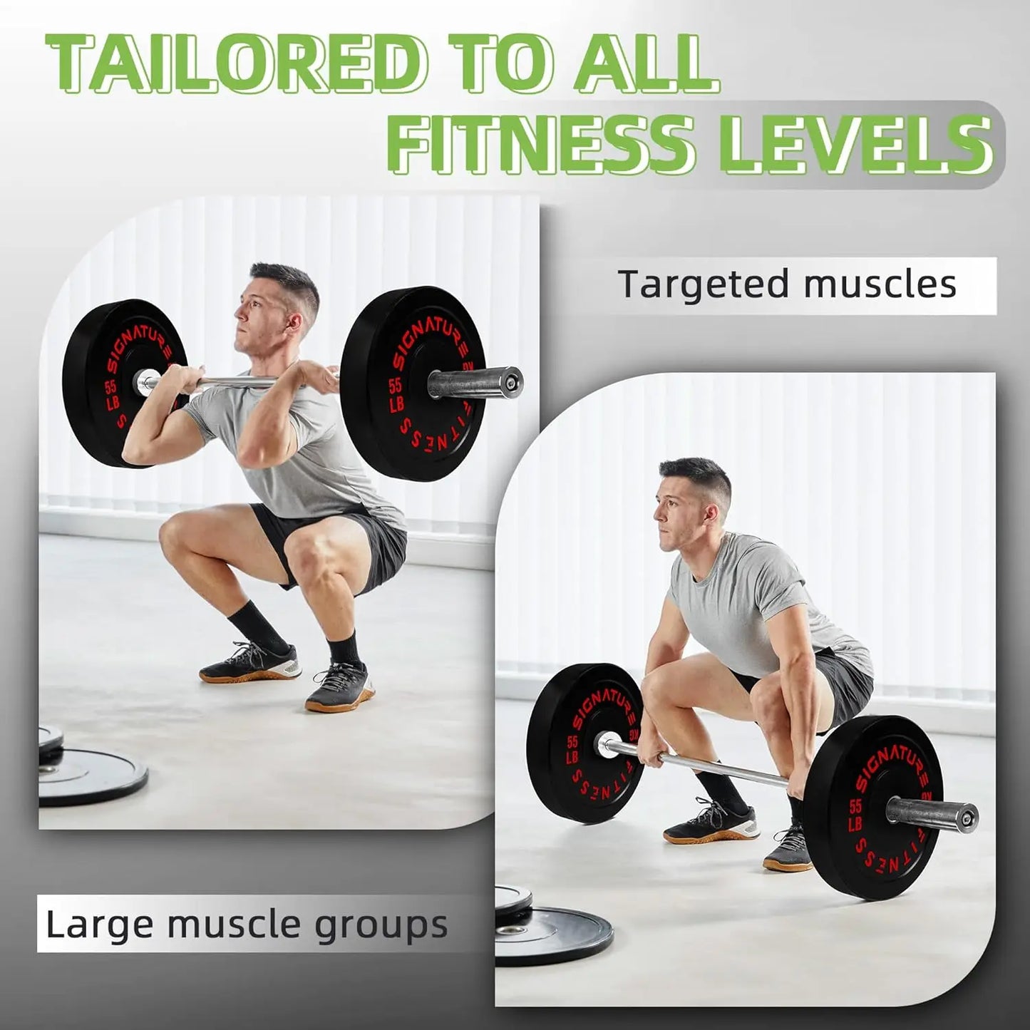 Cast Iron Bumper Plates, Green, Multiple Options