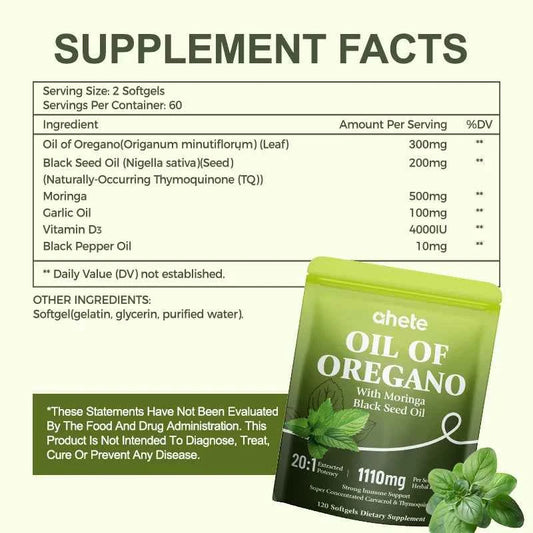 Oil of Oregano with Moringa Black Seed Oil Softgels
