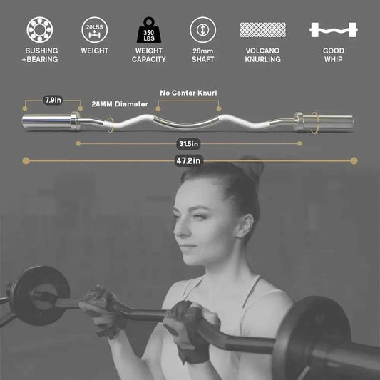 2 Inch EZ Curl Bar with Weights, 350LBS Weight Capacity