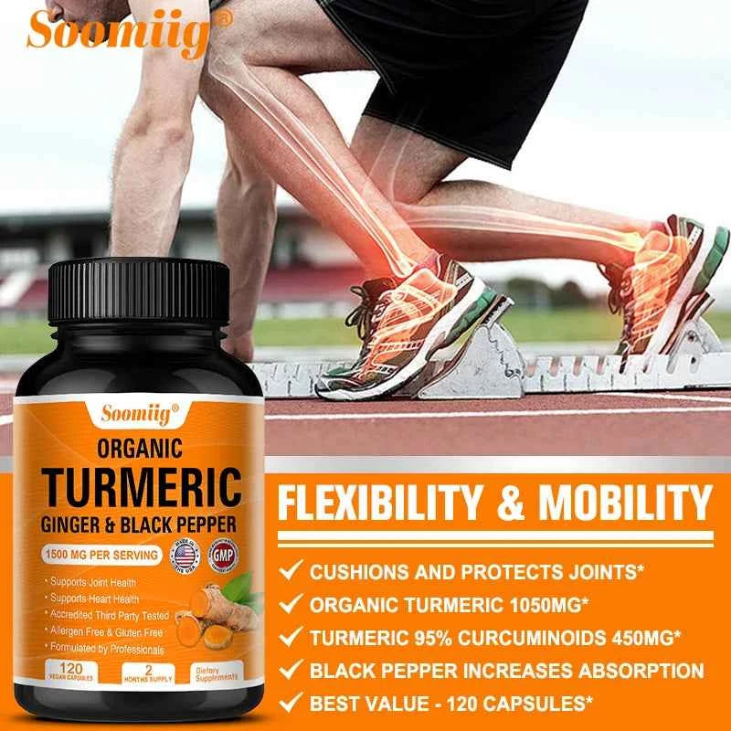 Turmeric Curcumin Capsules - with Black Pepper 95% Curcumin Complex