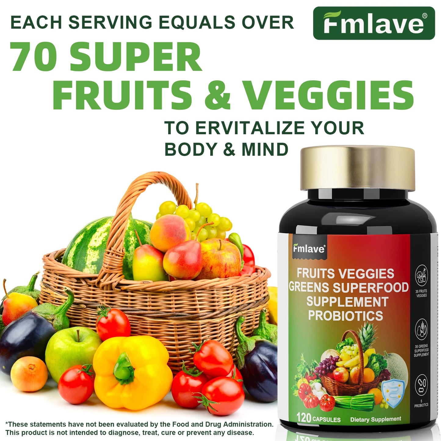 Fruits and Veggies Supplement Reds & Green Superfood