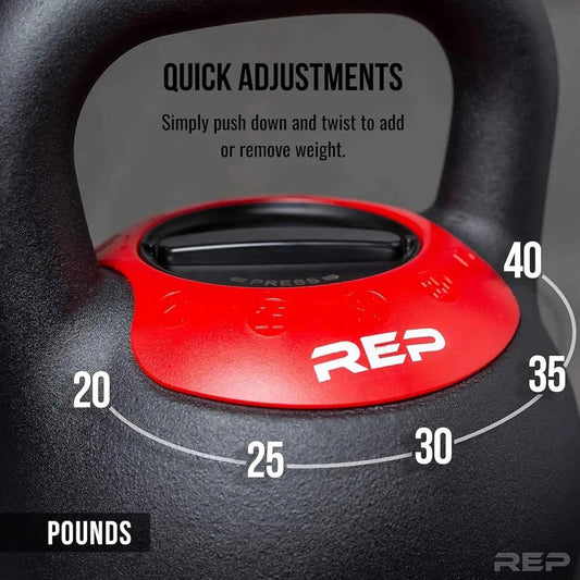Adjustable Kettlebell Set for Home Gym, 20 - 40 lb Variable Options, Compact Steel with Ergonomic Handle for Strength Training