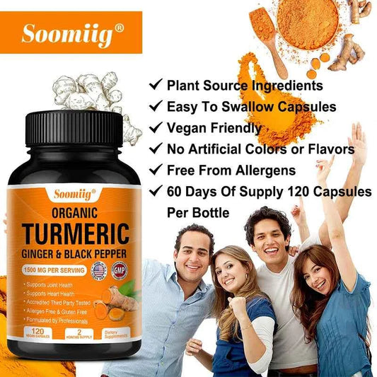 Turmeric Curcumin Capsules - with Black Pepper 95% Curcumin Complex