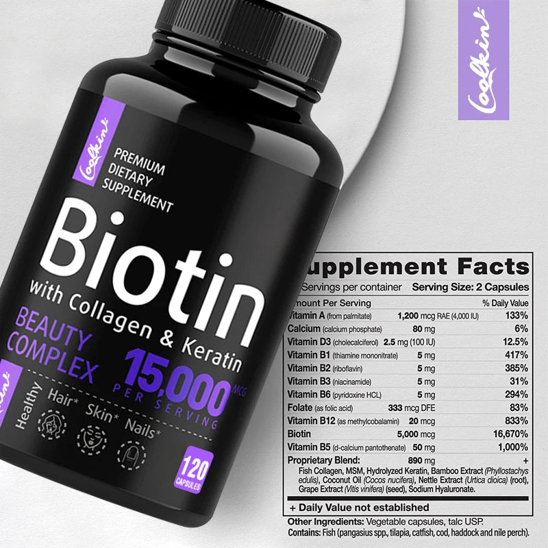 Biotin Collagen Capsules - 120 Capsules