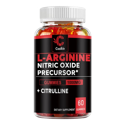 L-Arginine Gummies - Nitric Oxide for Muscle Growth and Strength - 60 Gummies