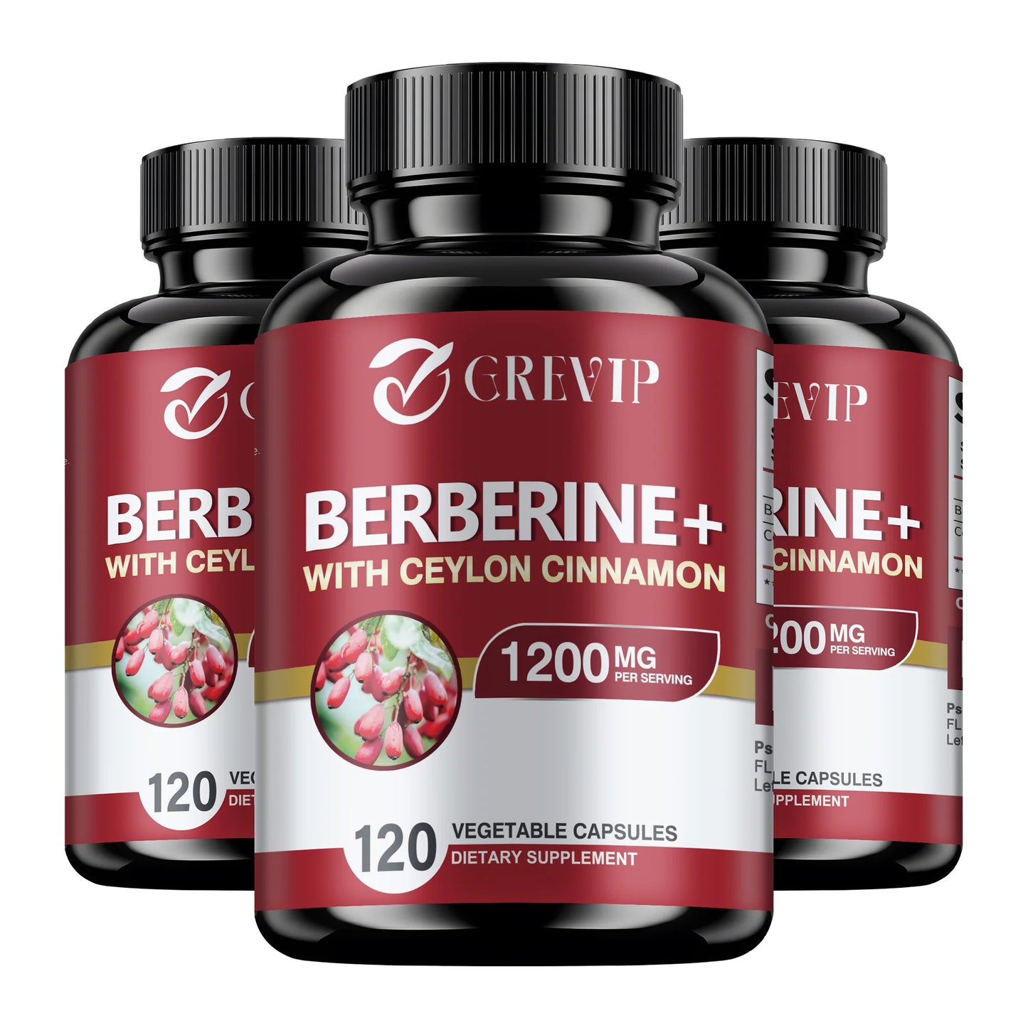 Berberine + Ceylon Cinnamon Supplement -120 Capsules
