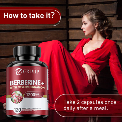 Berberine + Ceylon Cinnamon Supplement -120 Capsules