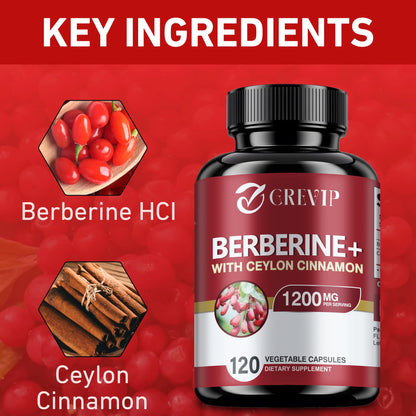 Berberine + Ceylon Cinnamon Supplement -120 Capsules