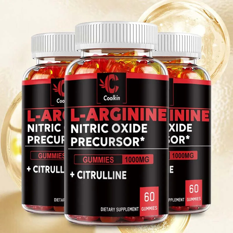 L-Arginine Gummies - Nitric Oxide for Muscle Growth and Strength - 60 Gummies