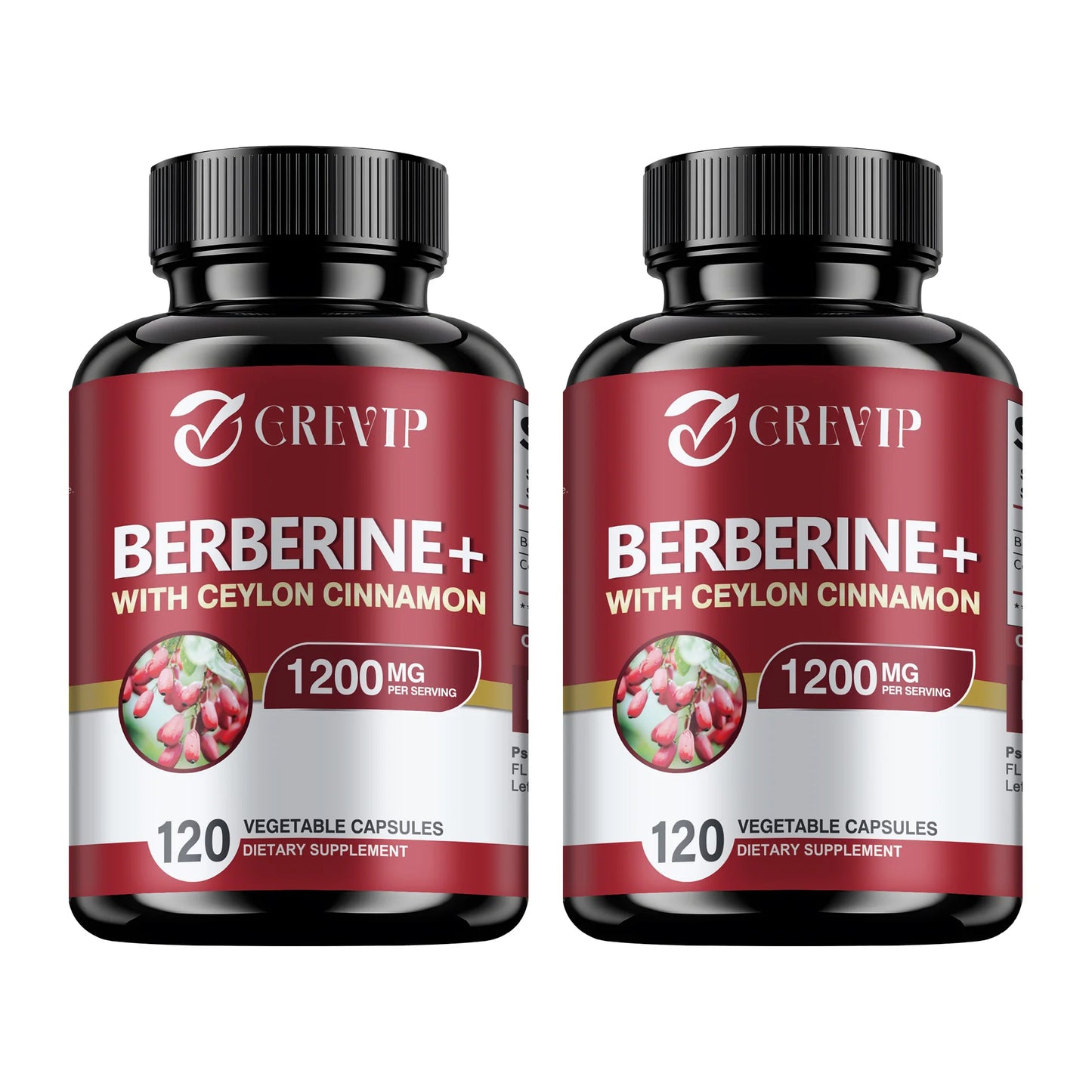 Berberine + Ceylon Cinnamon Supplement -120 Capsules