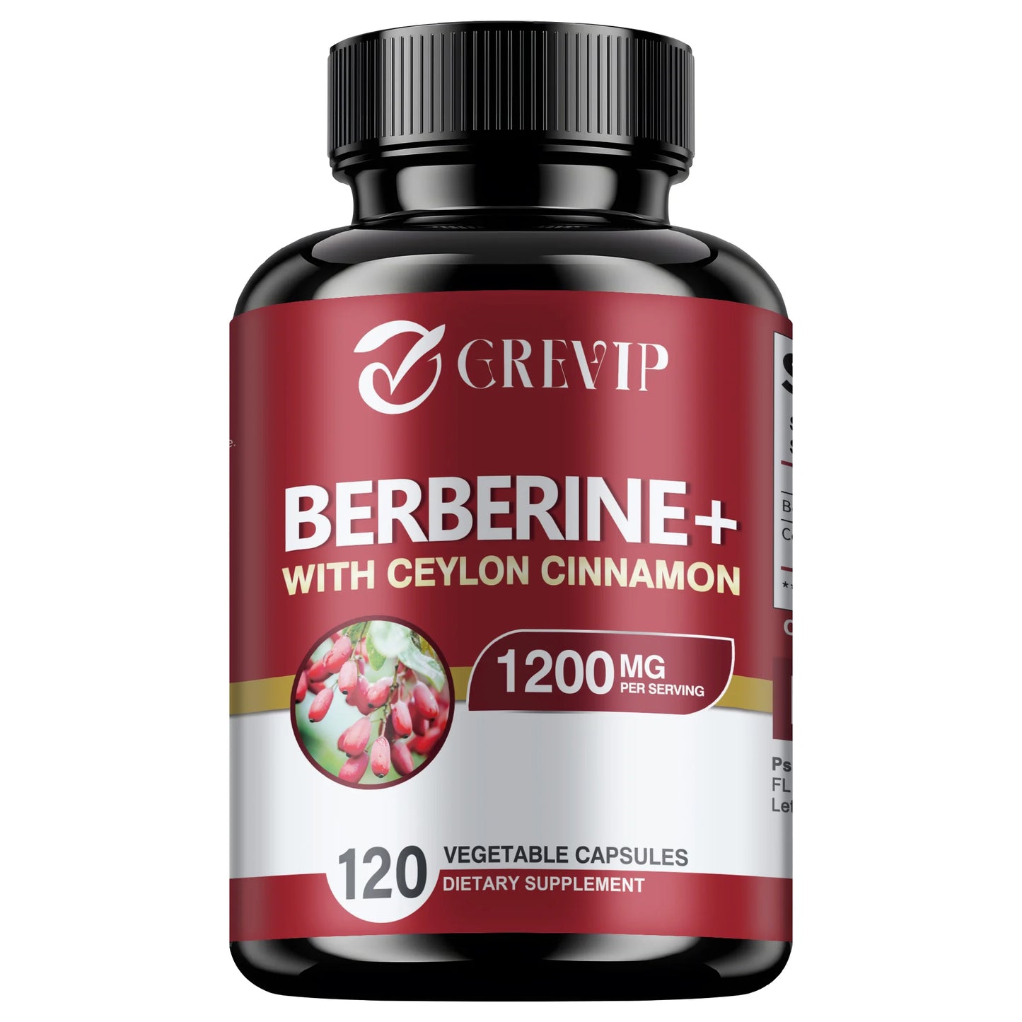 Berberine + Ceylon Cinnamon Supplement -120 Capsules