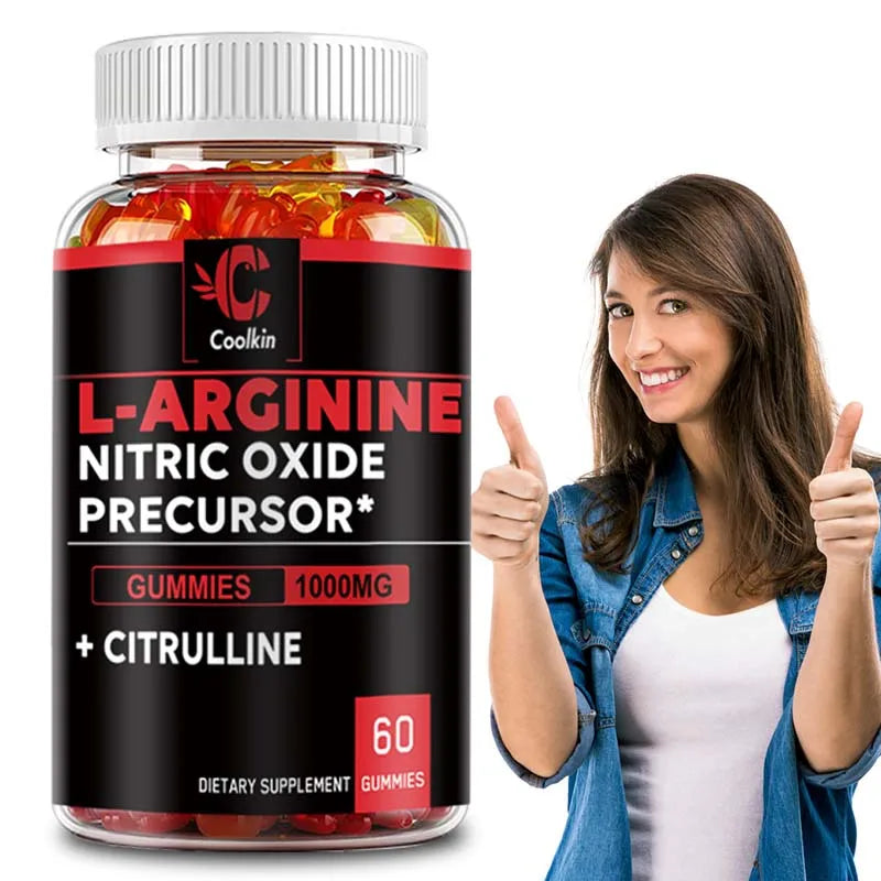 L-Arginine Gummies - Nitric Oxide for Muscle Growth and Strength - 60 Gummies