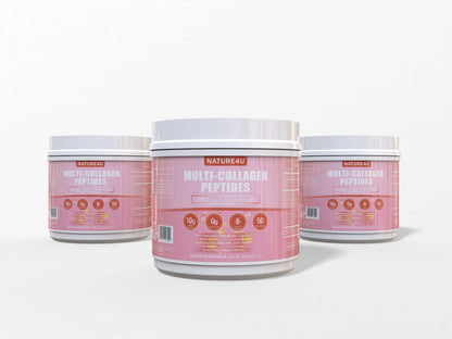 Nature4U Multi Collagen Peptides Powder with Biotin, Hyaluronic Acid,