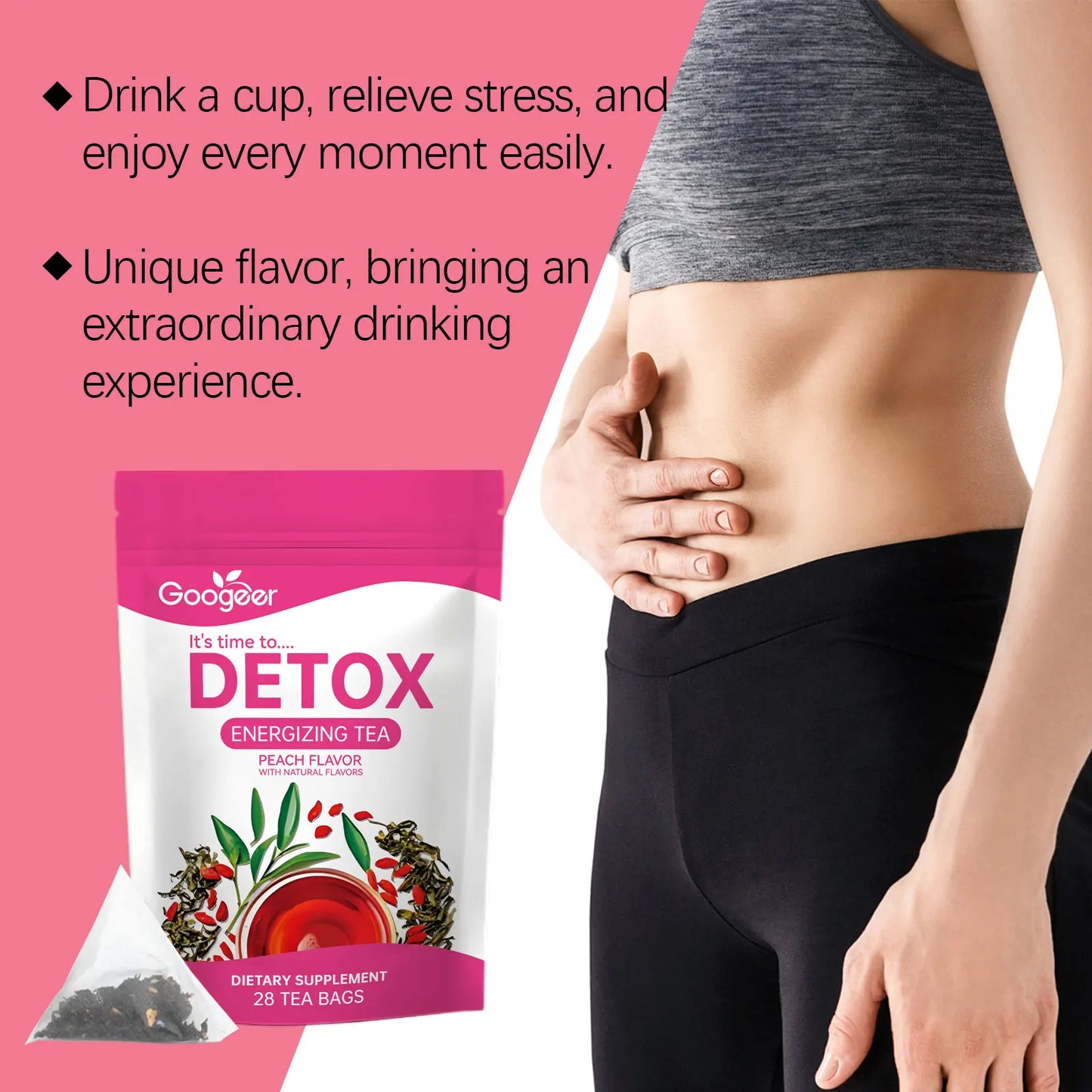 Googeer 28pcs Herbal Detox Weight Loss Tea