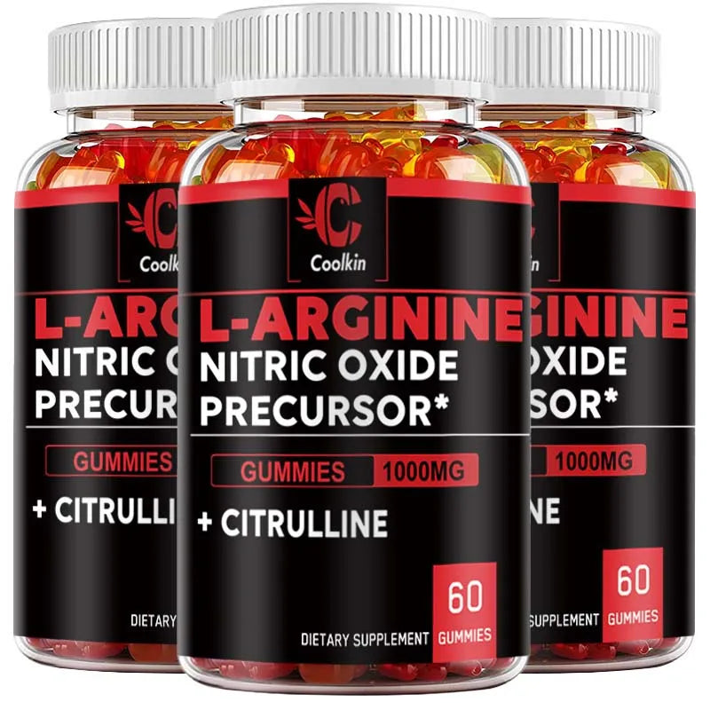 L-Arginine Gummies - Nitric Oxide for Muscle Growth and Strength - 60 Gummies