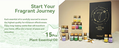 PHATOIL 15PCS Aromatherapy Essential Oil Set For Diffuser