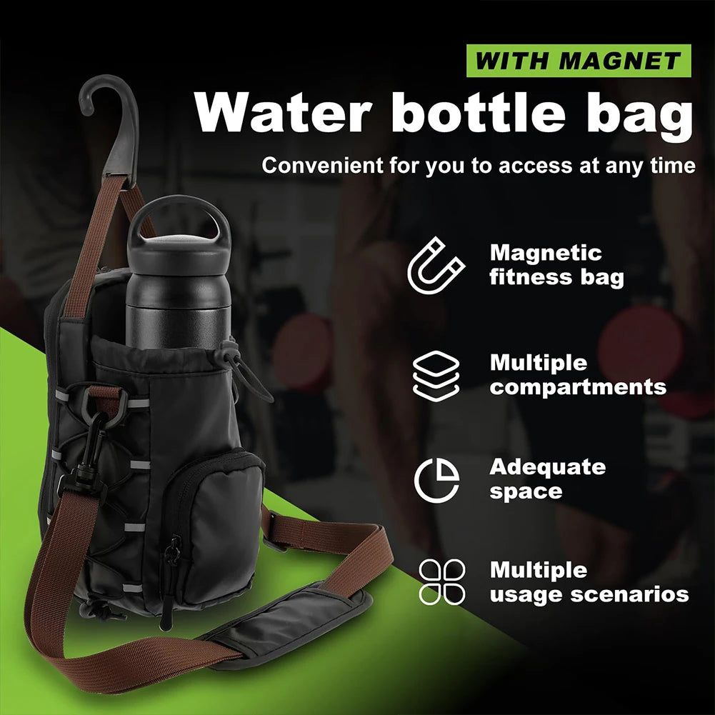 Magnetic Gym Sling Bag with Water Bottle Holder