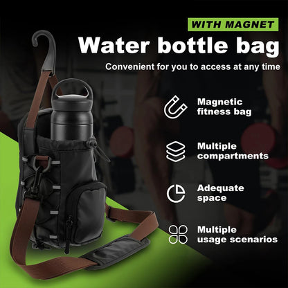 Magnetic Gym Sling Bag with Water Bottle Holder