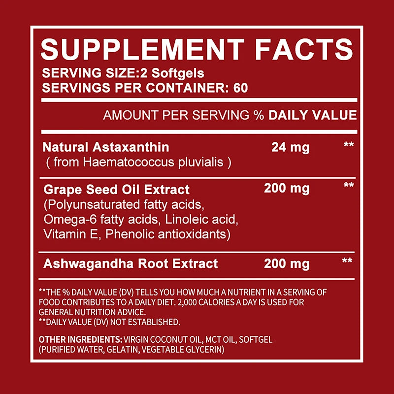 Astaxanthin 24mg - Remium Antioxidant - 120 Capsules