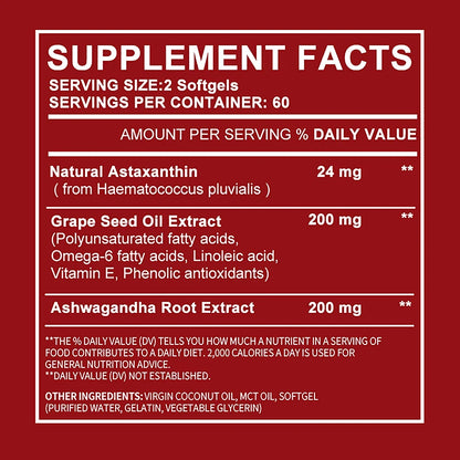 Astaxanthin 24mg - Remium Antioxidant - 120 Capsules
