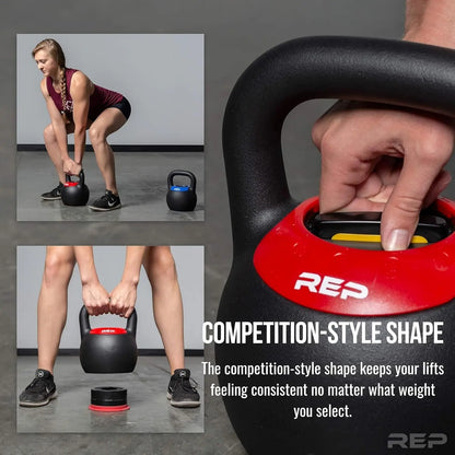 Adjustable Kettlebell Set for Home Gym, 20 - 40 lb Variable Options, Compact Steel with Ergonomic Handle for Strength Training
