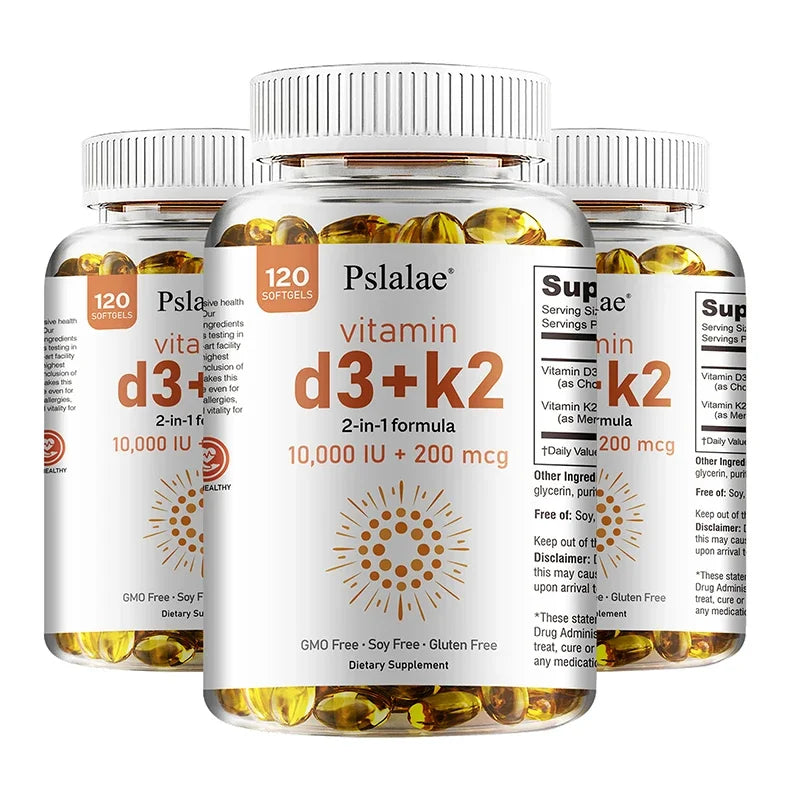 Vitamin D3 10000 IU with K2 200 Mcg, 120 Soft-Gels