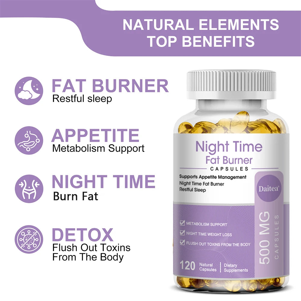 Nighttime Fat Burner, Boosts Metabolism, Weight Management, Improves Sleep