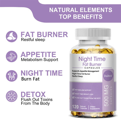 Nighttime Fat Burner, Boosts Metabolism, Weight Management, Improves Sleep
