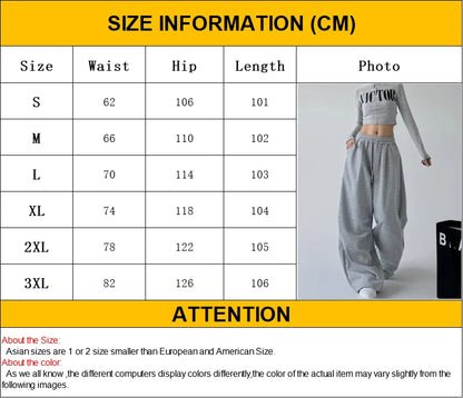 Y2K Harajuku Wide Leg Sweatpants Drawstring Casual Joggers
