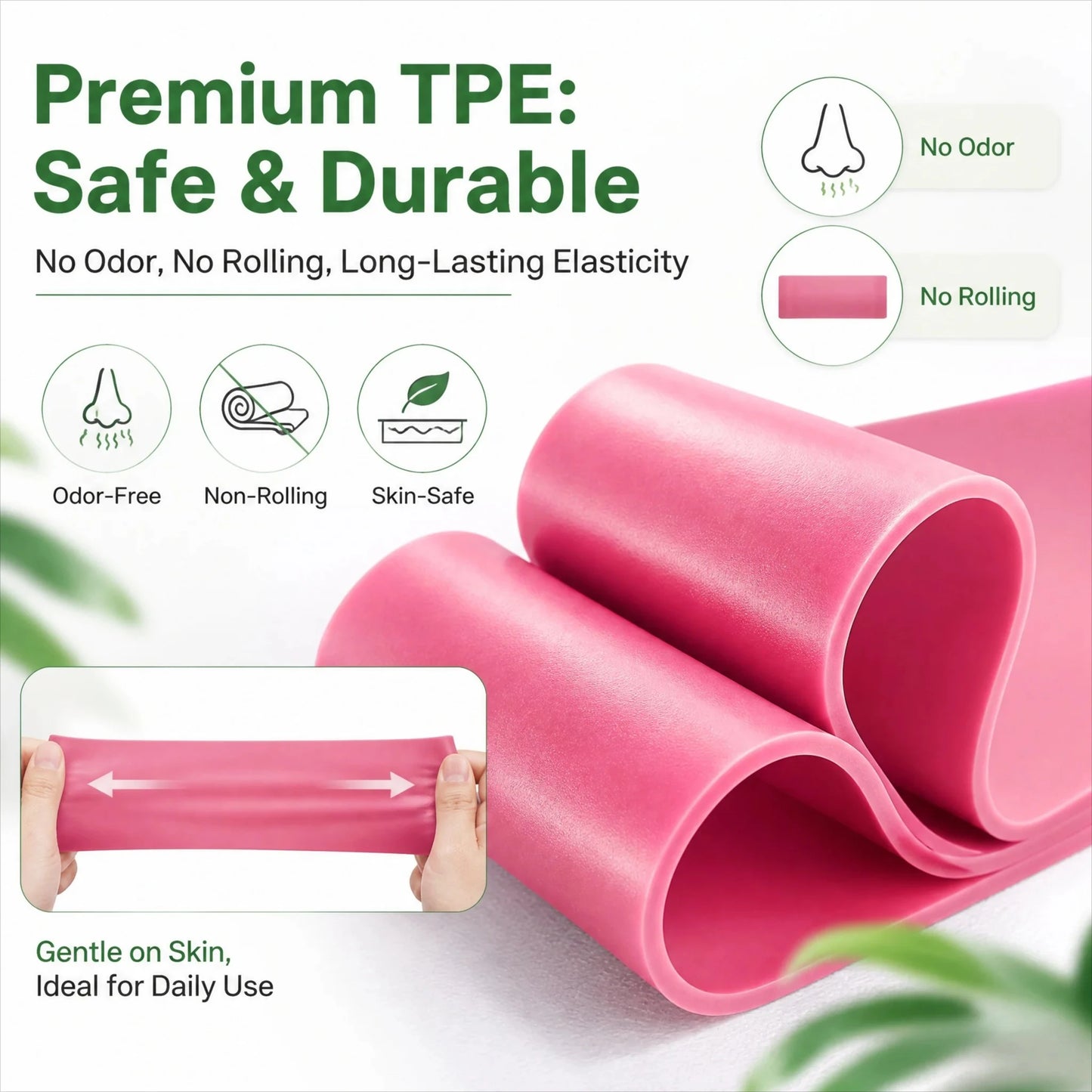 TPE Resistance Bands Set – 5 Levels Non-Slip Booty Exercise Bands
