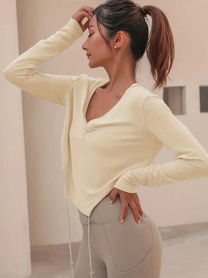 Long Sleeve Gym Crop Top