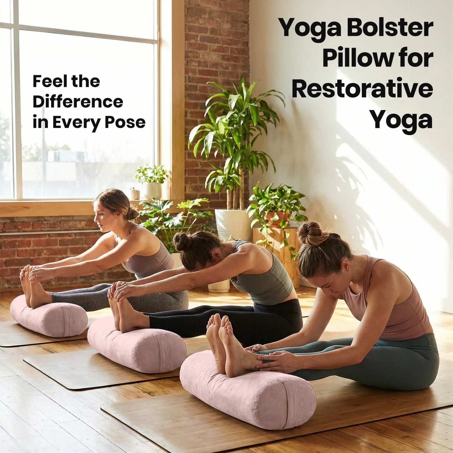 Yoga Bolster Pillow Round Cylinder Meditation Cushion