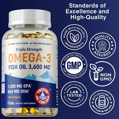 Omega 3 Fish Oil Supplement - 120 Capsules