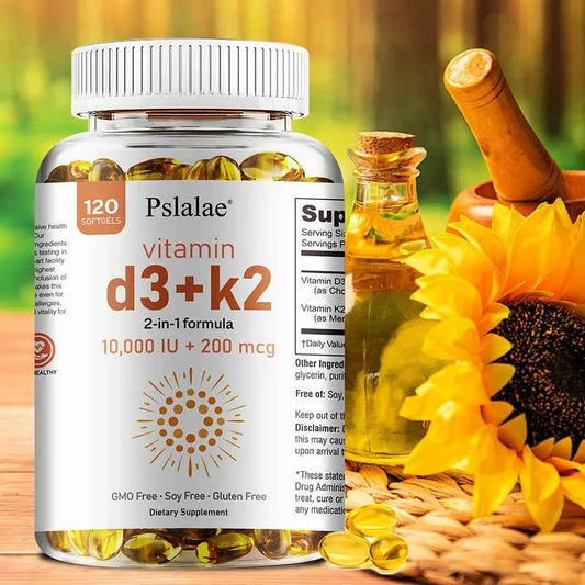 Vitamin D3 10000 IU with K2 200 Mcg, 120 Soft-Gels