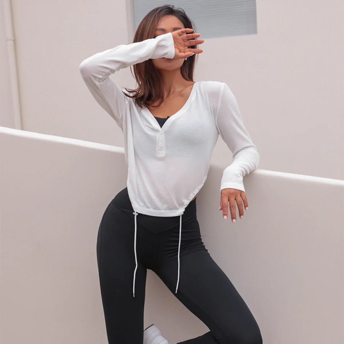 Long Sleeve Gym Crop Top