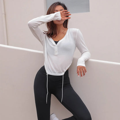 Long Sleeve Gym Crop Top