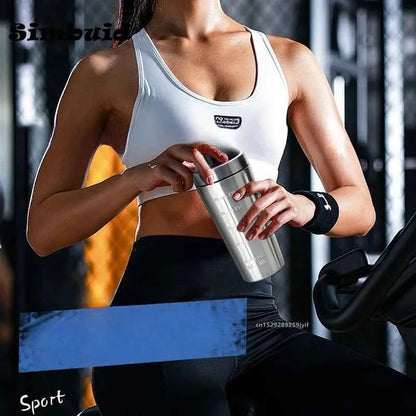 Stainless Steel Protein Powder Shaker Bottle with Ball