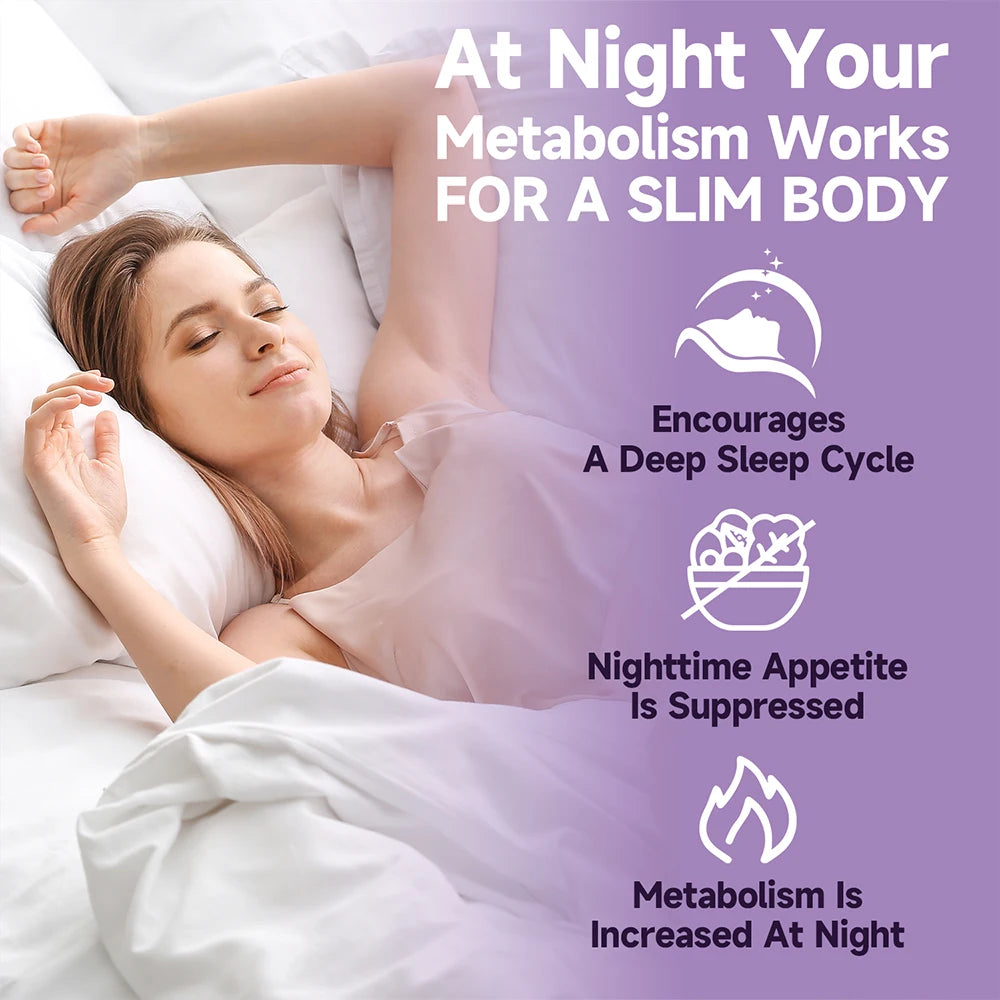 Nighttime Fat Burner, Boosts Metabolism, Weight Management, Improves Sleep