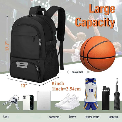 Large Capacity Backpack Equipment Bag With Ball And Shoe Compartment