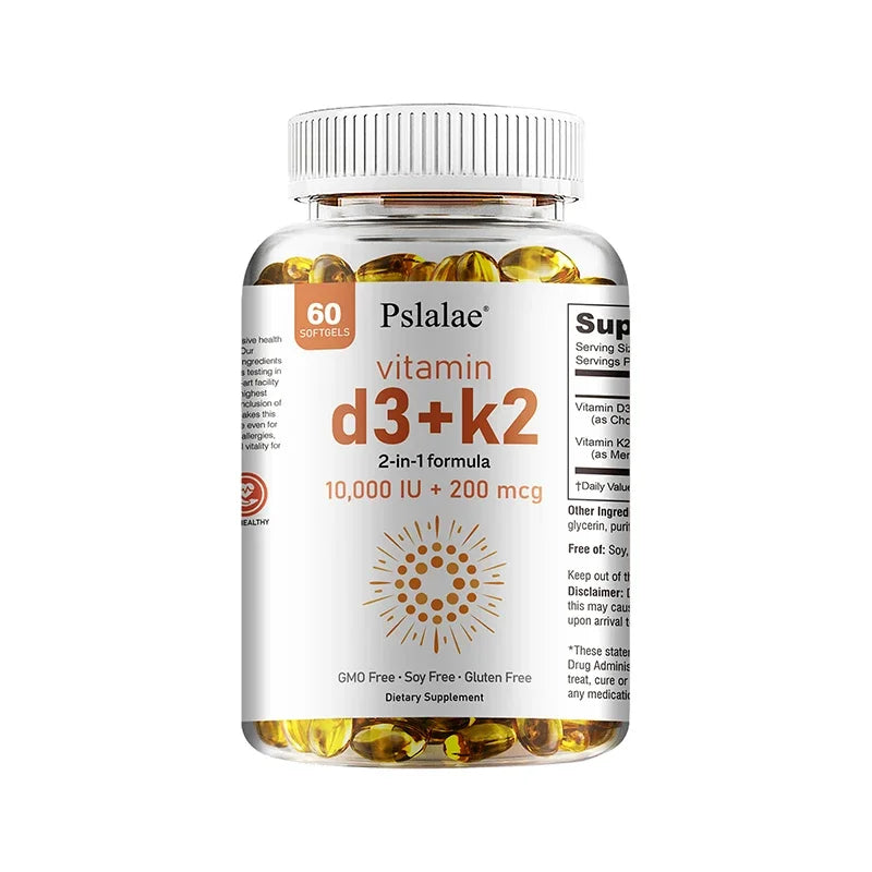 Vitamin D3 10000 IU with K2 200 Mcg, 120 Soft-Gels