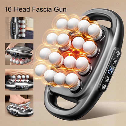 16-Head Fascia Gun High-Frequency Vibration Body Massage Gun