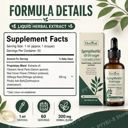Lymphatic Drainage Drops 60ml Supplement Help Bloat Relief & Immune System