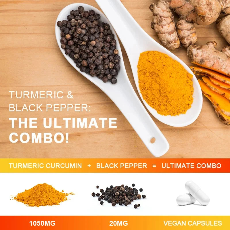 Turmeric Curcumin Capsules - with Black Pepper 95% Curcumin Complex