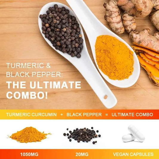 Turmeric Curcumin Capsules - with Black Pepper 95% Curcumin Complex