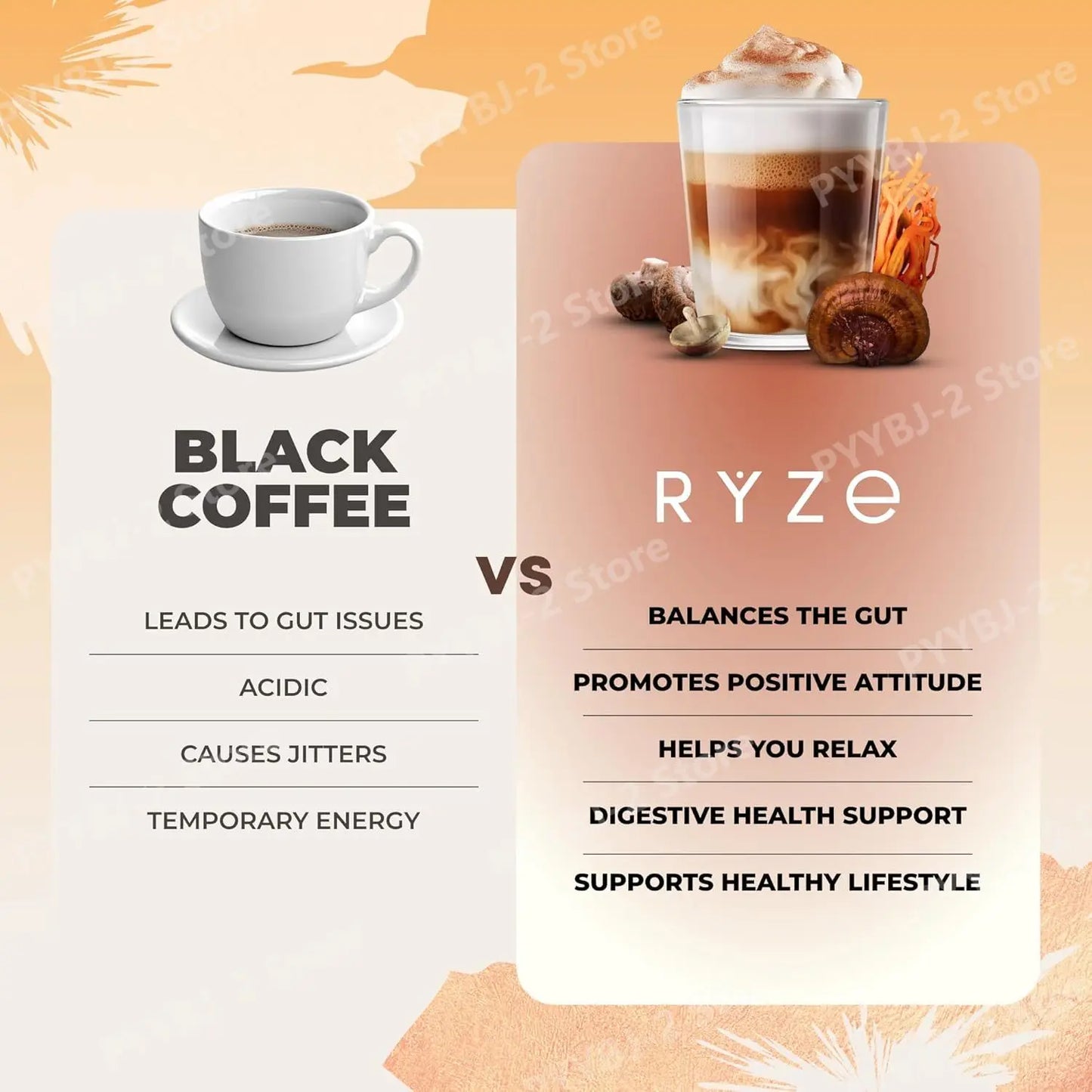 Organic Mushroom Coffee Powder Contain 6 Types Adaptogenic Mushrooms Extract MCT Oil Brewing Use Smooth Daily Beverage Support
